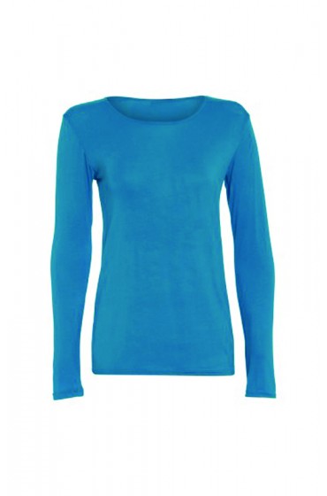 Long Sleeve Basic Top Turquoise