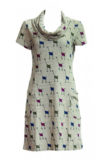 Mini Giraffes Tunic Beige